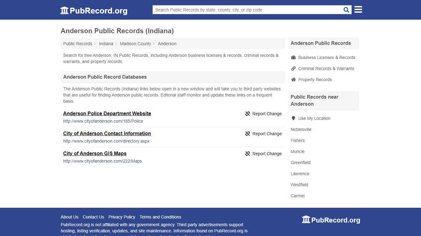Free Anderson Public Records (Indiana Public Records) - PubRecord.org